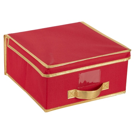 Simplify Storage Box, 11-13/16 in L, 11-13/16 in W, 11-13/16 in H, Red, Polyester 9070-RED